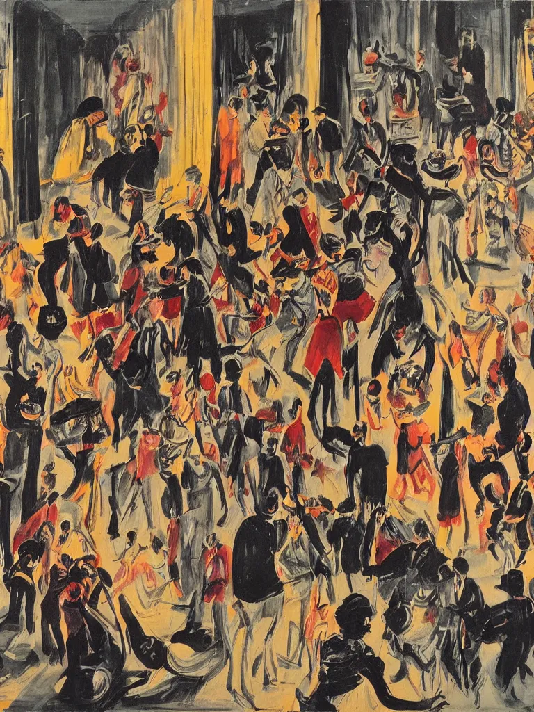 Image similar to nightlife in lisbon, feminist view, lisbon city at night, art in the style of paula rego