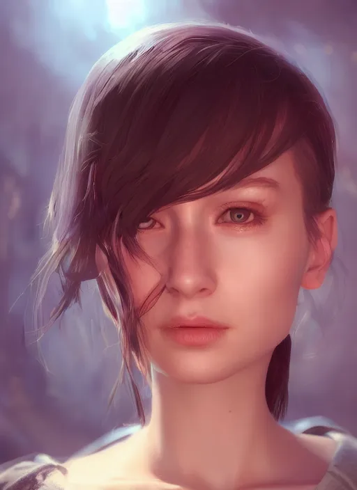 Image similar to android portrait, trending in artstation, cinematic lighting, studio quality, smooth render, unreal engine 5 rendered, octane rendered, art style by klimt and nixeu and ian sprigger and wlop and krenz cushart.