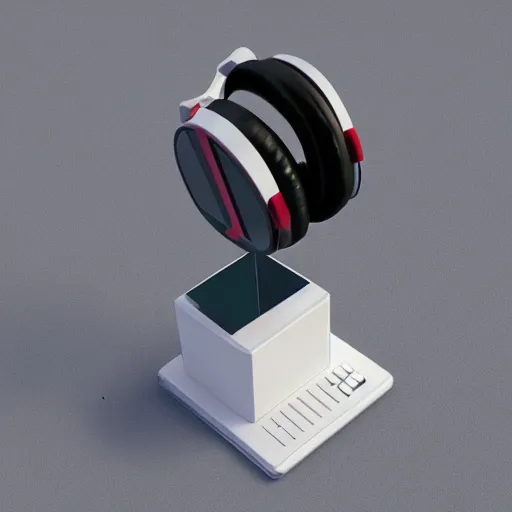 Prompt: headphone stand, futuristic, techno, cyberpunk, product design, 3 d render, 3 d concept, isometric design, fun, swag, cute, geometric