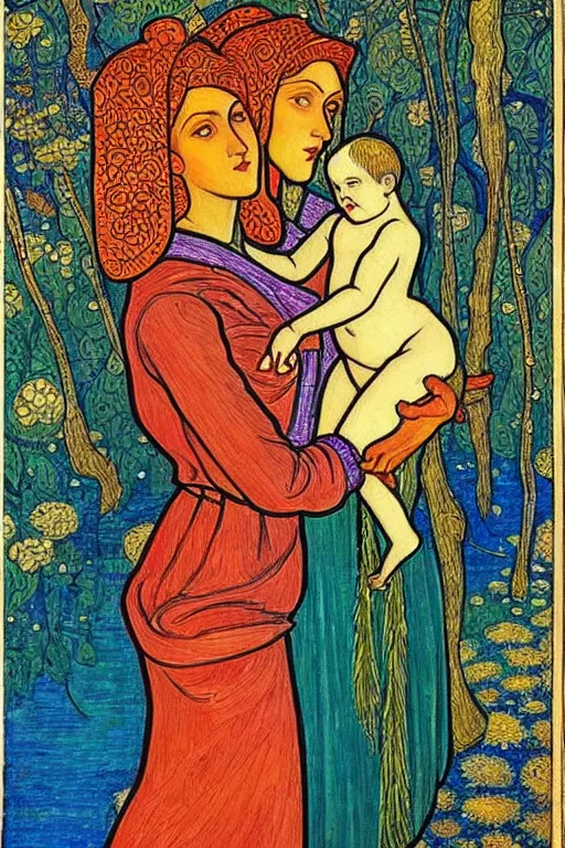 Image similar to women, painting by bilibin, detailed art,