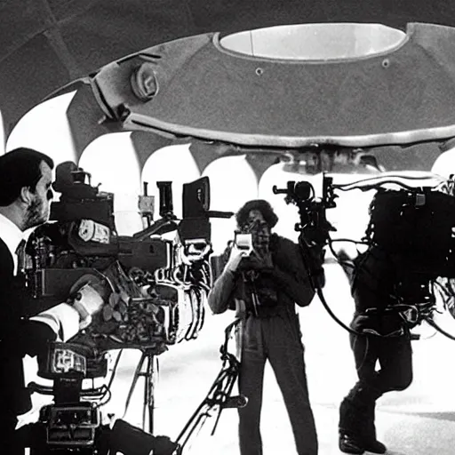 Prompt: Stanley Kubrick filming an alien invasion