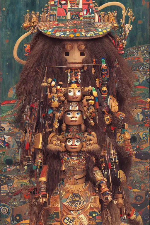 Image similar to Hopi kachina, Warhammer, highly detailed, artstation, illustration, art by Gustav Klimt and Range Murata and Ilya Kuvshinov and Sakimichan