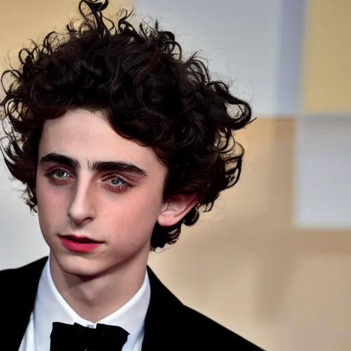 Image similar to timothee chalamet in a tim burton movie