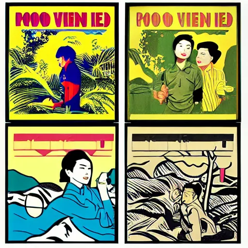 Image similar to Vietnamese wilderness pop art by Roy Lichtenstein