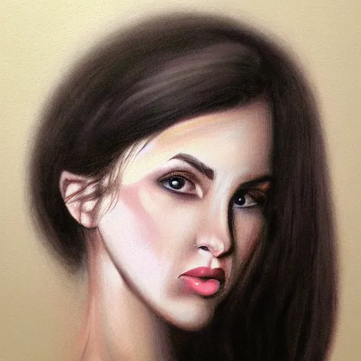 Prompt: female portrait, airbrush