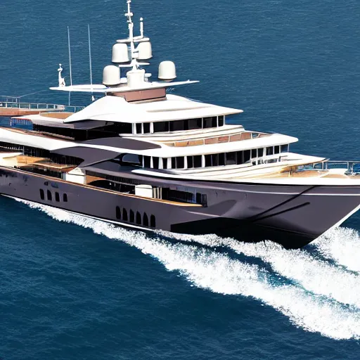 Image similar to a megayacht drawn by bill waterson