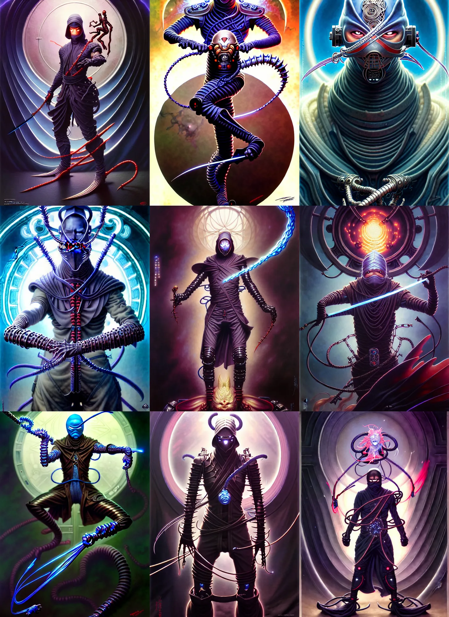 Prompt: cyber unchained ninja birthday fantasy character portrait, ultra realistic, wide angle, intricate details, anatomy artifacts, highly detailed by peter mohrbacher, hajime sorayama, wayne barlowe, boris vallejo, aaron horkey, gaston bussiere, craig mullins