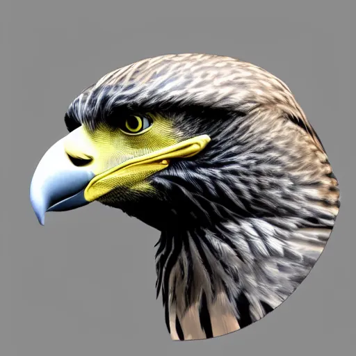 Prompt: Falcon bird face, low polygon effect, 2d