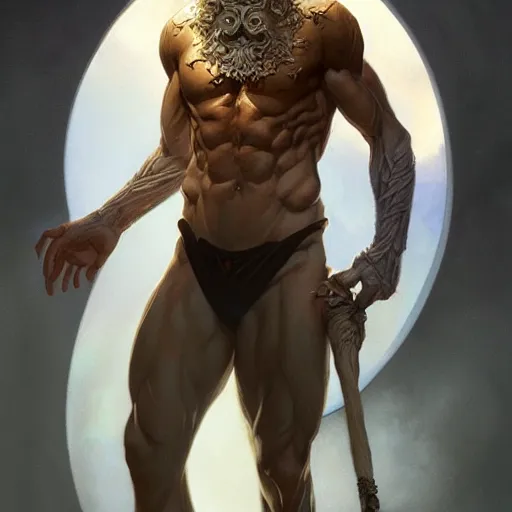 Prompt: sandman portrait of forest gog, male, clear face, masculine, upper body, muscular, fantasy, intricate, elegant, highly detailed, digital painting, artstation, concept art, matte, sharp focus, illustration, art by artgerm and greg rutkowski and alphonse mucha