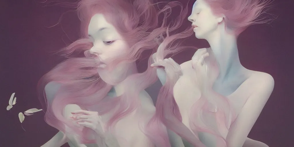 Image similar to breathtaking delicate painting creatures, by hsiao - ron cheng, bizarre compositions, many exquisite detail, pastel colors, 8 k