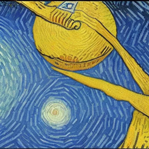 Image similar to the flat earth painted by van gogh