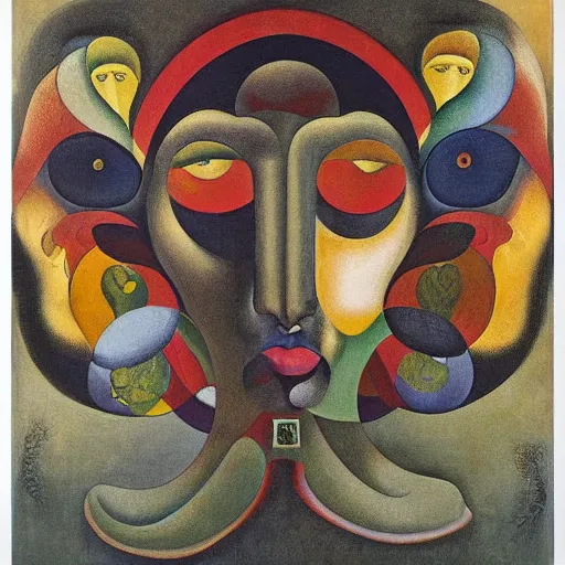 Image similar to floral face portrait by leonetto cappiello and wojciech siudmak and ernst fuchs, anni albers, oil on canvas