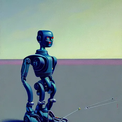 Image similar to Portrait of an artificial intelligence robot,highly detailed, very coherent, painted by Francis Bacon and Edward Hopper, Wayne Barlowe, painted by James Gilleard, surrealism, airbrush, art by JamesJean