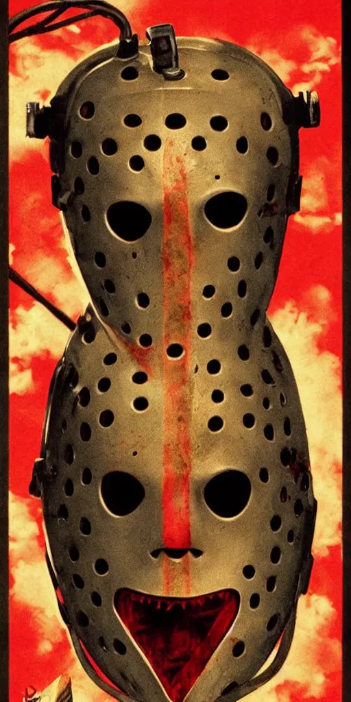 Image similar to vintage friday the 1 3 th movie poster, cinematic lighting, vivid vintage coloring