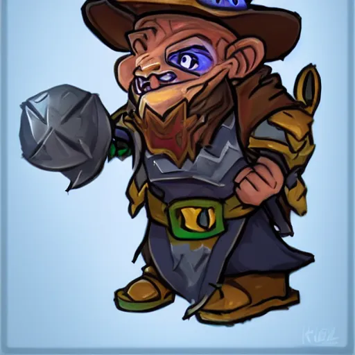 Prompt: a cute and small ork wizard, hearthstone, concept illustartion, character art,