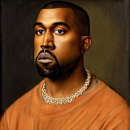 Image similar to A Renaissance portrait painting of Kanye West