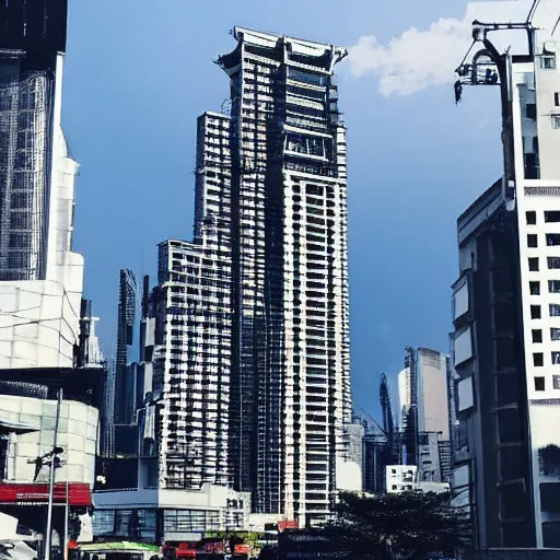 “establishing shot of an isolated arasaka tower in | Stable Diffusion