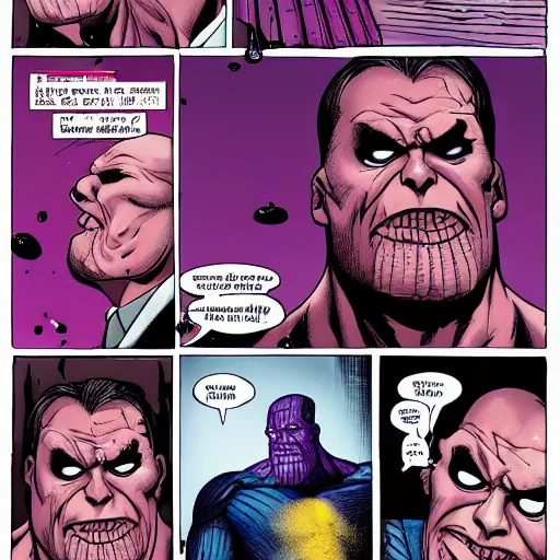 Image similar to Thicc Thanos as The American Psycho