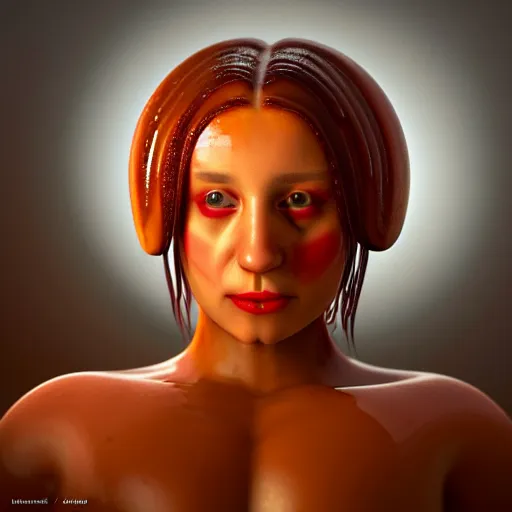 Image similar to portrait of a glazed bundt cake shaped like a woman, digital art, cinematic, ultradetail, 8k, painting, imaginefx, trending on artstation