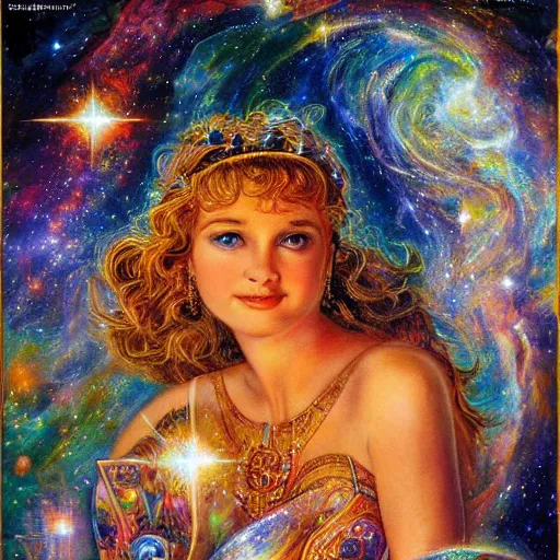 Prompt: goddess of hubble space telescope images with twenty hidden faces by senior concept artist josephine wall, trending on art station
