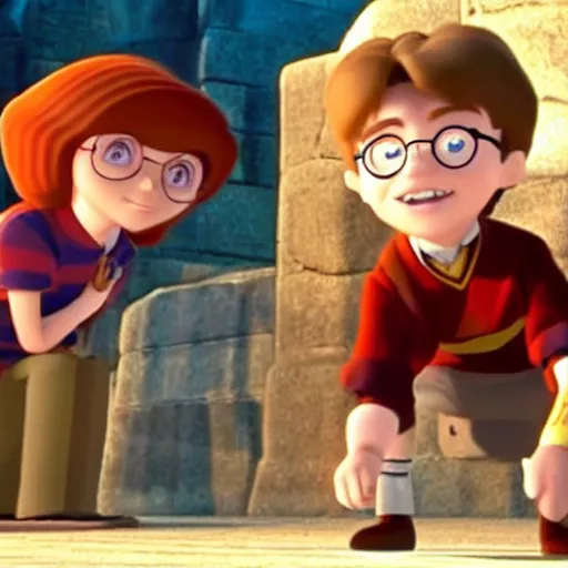 Image similar to harry potter and the sorcerer's stone, animated by pixar in 3 d hd