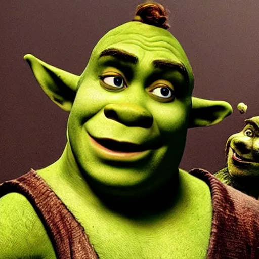 Image similar to Film still of Shrek from a horror movie