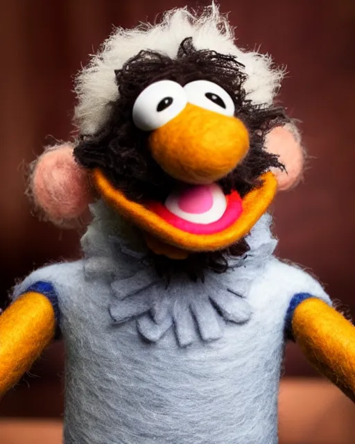 Prompt: oscar nunez as a muppet. highly detailed felt. hyper real photo. 4 k.