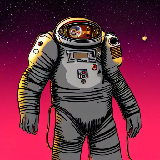 Image similar to a cyberpunk cholo astronaut