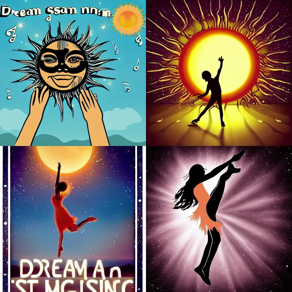 Prompt: ! dream a sun has leg, is dancing with music! realistic