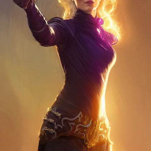 Image similar to Emily Blunt as Susan Storm, western, D&D, fantasy, intricate, elegant, highly detailed, digital painting, artstation, concept art, matte, sharp focus, illustration, art by Artgerm and Greg Rutkowski and Alphonse Mucha