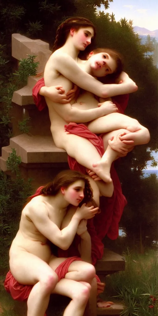 Image similar to an unexpected love, digital art, painted by bouguereau, very detailed, smooth, 4k masterpiece