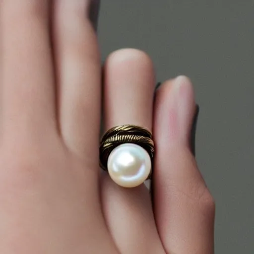 Prompt: of two girls wiring pearl ring, beautiful, photorealistic