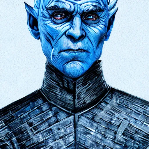 Prompt: a full length potrait of night king , game of thrones by Collin Elder, soft lighting