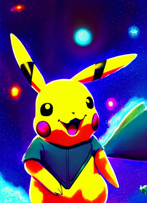 colorful pokemon pikachu-Artwork by @ tuman_69