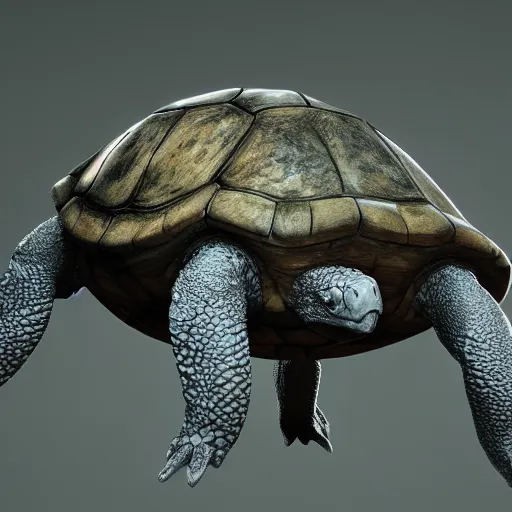 Image similar to mitch mcconnell sticking his head out of a turtle shell, octane render, unreal 5 engine