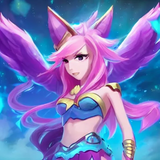 Image similar to league of legends star guardian, cute