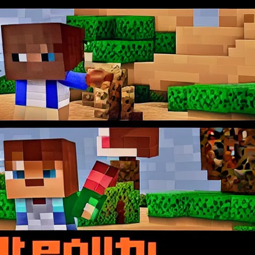 Image similar to quentin tarantino in the video game minecraft