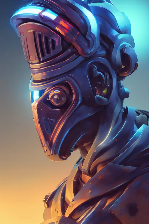 Image similar to epic mask helmet robot ninja portrait stylized as fornite style game design fanart by concept artist gervasio canda, behance hd by jesper ejsing, by rhads, makoto shinkai and lois van baarle, ilya kuvshinov, rossdraws global illumination radiating a glowing aura global illumination ray tracing hdr render in unreal engine 5