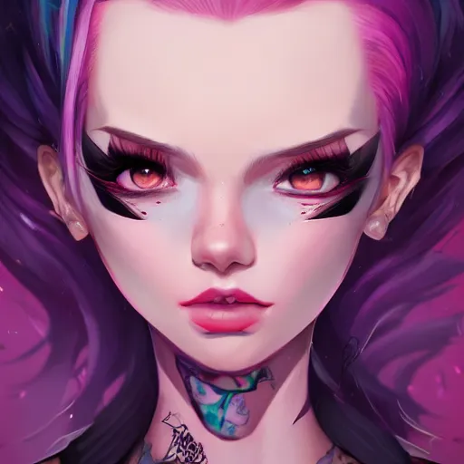 Prompt: a portrait of a beautiful punkrock girl, art by lois van baarle and loish and ross tran and rossdraws and sam yang and samdoesarts and artgerm and saruei, digital art, highly detailed, intricate, sharp focus, Trending on Artstation HQ, deviantart, unreal engine 5, 4K UHD image