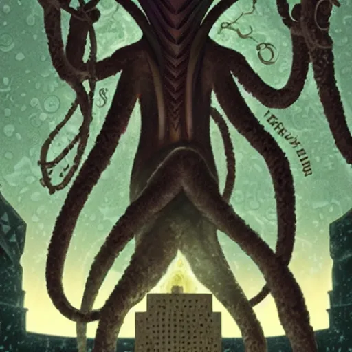 Prompt: Nyarlathotep book cover - n 6