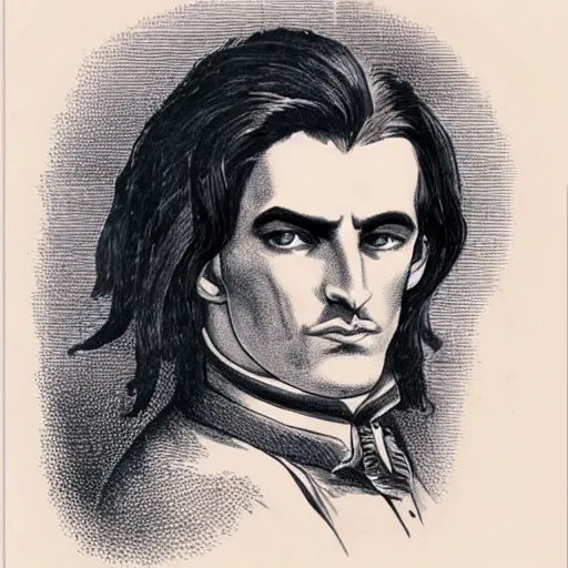 Prompt: victorian alucard, masculine, muscular, symmetric face, cringey, fancy, elegant, gorgeous, voluptuous hair beautiful, fine detail, magnificent