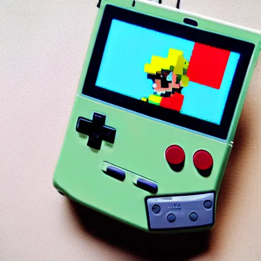 Image similar to a GameBoy fused with Mario,