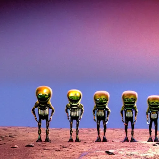 Image similar to film still of mars attacks movie scene ultrarealism surreal