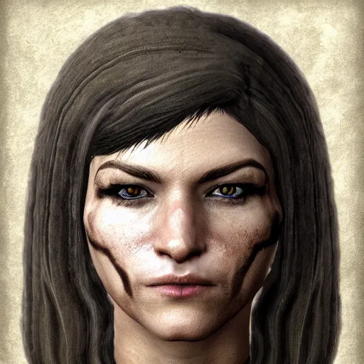 Prompt: female portrait, in skyrim