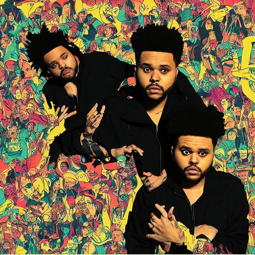 Image similar to an alternative album cover for the weeknd's dawn fm album, super high quality