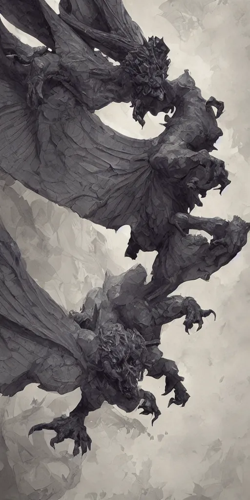 Image similar to highly detailed beautiful photography of flying gargoyle with human face, sharp focus, dynamic lighting, elegant, harmony, beauty, masterpiece, by riccardo federici, by james jean, by craig mullins, by lois van baarle, illustration, ink draw, pen, blue background