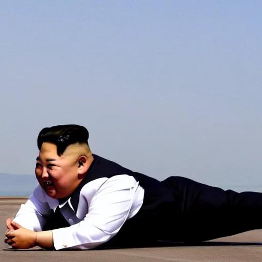 Image similar to Kim Jong Un does Push ups with one hand