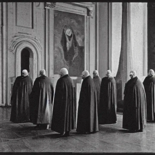 Image similar to cardinal - bishops that looks like breton monks rasputin in apostolic palace in vatican in 1 9 0 0