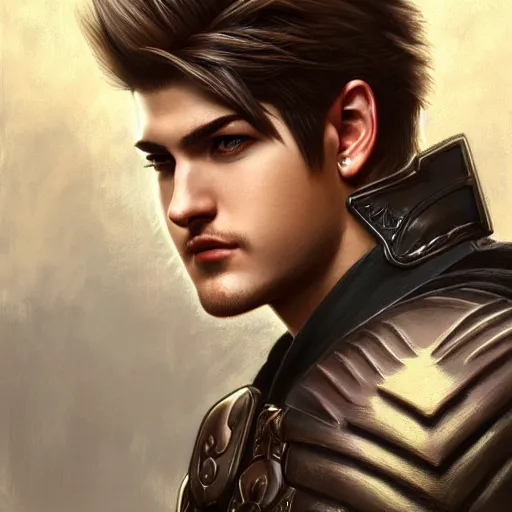 Image similar to Cody Christian as Cloud Strife, western, D&D, fantasy, intricate, elegant, highly detailed, digital painting, artstation, concept art, matte, sharp focus, illustration, art by Artgerm and Greg Rutkowski and Alphonse Mucha