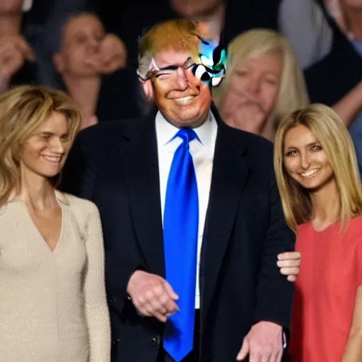 Prompt: Donald Trump attending a concert by french pop singer Lorie